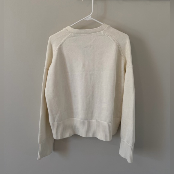 Everlane Boxy Cardigan Women’s Size Large Off White Cream Button Cotton - Picture 2 of 8